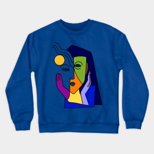 Abstract Art Face Portrait Crewneck Sweatshirt